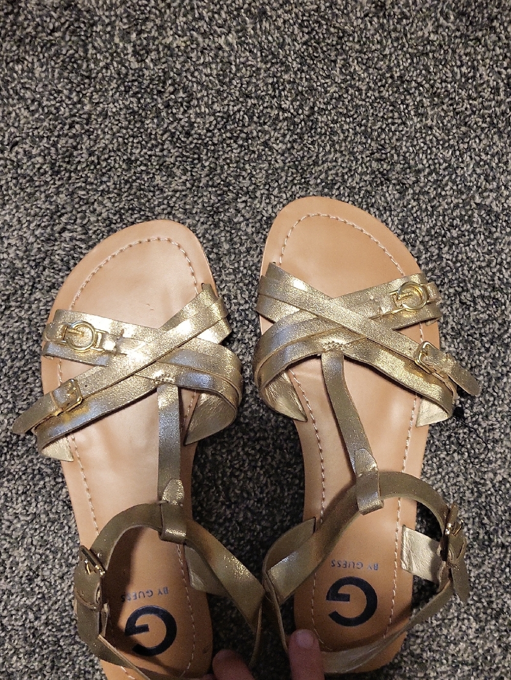Guess Gold Metallic Strappy Women's Sandals